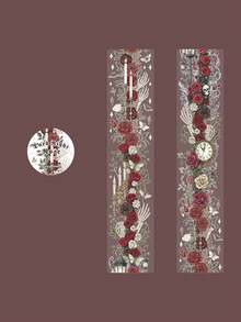 have a good day 2米/卷哥特主题和纸胶带，创意美学贴纸，DIY装饰拼贴工艺用品，节日礼物，个性化剪贴簿学校文具剪贴簿用品