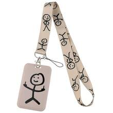 火柴人手机挂绳卡套，可用作公交卡、工作证、学生证、工厂卡、钥匙卡、门禁卡套，小众时尚，适合作为学生或专业人士的礼物 - 彩色 - 查看 10