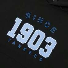 MLB Varsity Over Fit Hoodie, lockeres Kapuzen-Sweatshirt für Paare für Männer und Frauen, Freizeitoberteile, einfache und bequeme Pullover 3AHDV0144-50BKS