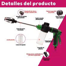 Pistola de agua alta presión boquilla metálica ajustable para lavado de autos riego de jardines cuidado de césped herramienta multifuncional para exterior limpieza irrigación portátil - Verde-Negro (1 ud.) - Ver 6