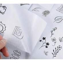 Estabilizador de papel para bordado, 2/5/10 unidades, tamanho A4, adesivo, solúvel em água, para impressão - Peso médio - Adequado para impressão ou desenho de padrões, ideal para bordado à mão e à máquina - Branco - Ver 8
