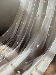 1 Stück weißer Perlen-Tüll-Tischläufer, Polyesterstoff, für Hochzeitsfeier, Bridal-Shower, Dessert-Tisch-Dekoration, Hintergrundvorhänge, Stuhlschleifen-Dekoration