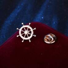 简约亮面银锚胸针 男士徽章珠宝 绅士西装配饰别针 不褪色衬衫翻领别针 金属胸花 - 多色 - 查看 25