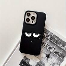 Fundas y carcasas protectoras con diseño de expresiones, con orificios grandes, compatibles con phone 16 Pro Max, 16, 15 Pro, 14, 14 Plus/14 Pro Max, 13, 13 Pro, 12 Pro, 11/11 Pro. Regalos para cumpleaños y festividades - Negro - Ver 1