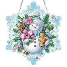 Decoración colgante de pintura de diamantes acrílica DIY - Muñeco de nieve