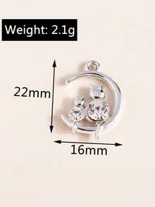 10 piezas/paquete Accesorio creativo con colgante de luna hueca y conejo, collar y llavero DIY