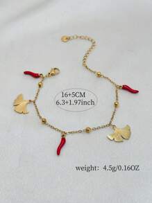 1pc Stainless Steel Star, Heart, Butterfly, Chili Charm Bracelet, Suitable For Women - Chili Bracelet - View 16