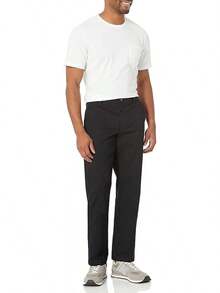 Men's Straight-Fit Wrinkle-Resistant Flat-Front Chino Pant - Style - 黑色 - 查看 4