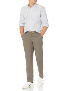 Men's Straight-Fit Wrinkle-Resistant Flat-Front Chino Pant - Style - 灰褐色 - 查看 4