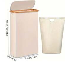 سلة غسيل سعة 100 لتر مع كيس داخلي، سهلة الإزالة، مناسبة لغرف النوم وغرف الغسيل والمعيشة والسكن الطلابي والفندق، بتصميم عادي | سلة بمبو متينة ، سلة غسيل، سلة تخزين