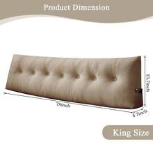 Soft Suede Triangular Headboard Pillows Wedge Pillow Button Design For Dorm Bed Bolster Relaxing Reading Cushion Pillows Backrest Support With Side Pocket High Resilience PP Cotton