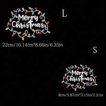 1 pièce/2 pièces/3 pièces Patchs de transfert thermique de Noël, polyester, DIY vêtements T-shirt, jeans, décoration de sac à dos, autocollants lavables, couleurs mélangées, fournitures de couture et de tricot, artisanat de appliqués thermocollants