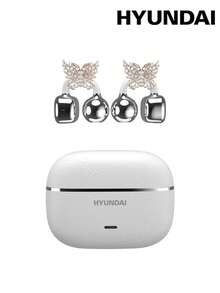 HYUNDAI HY-C03 Fashionable Bluetooth Earphones With Butterfly Earphone Accessory Clip, Open-Ear Style, Long Battery Life, Low Latency, Surround Sound, High-Quality Music, Gaming, Calls, Noise Cancellation, Wireless Sports Earphones, No Piercing Needed, Stylish Earring Accessory, Gift For Women - Multicolor + Rose Gold Butterfly Earrings - View 16