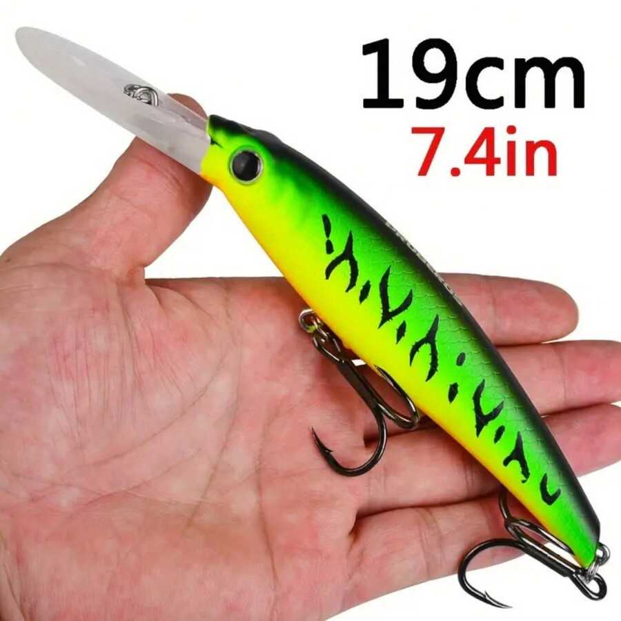 1/5pcs 19cm 54g Minnow Fishing Lures, Deep Diving Minnow Bait, Artificial Swimbait, Carp & Mullet Fishing Bait, Professional Sea Fishing Lures Gift For Men - Multicolor - View 1