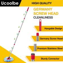 Spin Mop Replacement Head For O Cedar 2 Tank RinseClean, 4 Microfiber Heads, 1 Scrub Brush, 1 Handle, 1 Base, Spin Microfiber Refill With 30" To 58" Mop Replacement Handle - 藍白色 - 查看 7