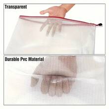 Pogrubiona przezroczysta torba na dokumenty A4, oficjalna torba na dokumenty z zamkiem błyskawicznym w kratkę, duża pojemność, torba na materiały archiwalne A4, wodoodporna torba na dokumenty