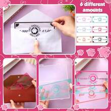 TLL  50 Pcs Pig Cash Play Money Stuffing Placeholder For Envelopes Binder Pocket Cash Stuffing Placeholder Place Holder For 100 Envelopes Money Saving ChallengeTLL2574 - Trong suốt - Xem 3