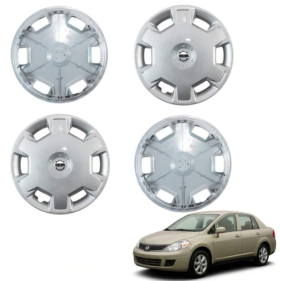 Juego de 4 Tapones de Rueda para Auto Nissan 2007-2009 Tiida Original: Tapones OEM para Tiida 2007-2009 paquete 4 ajuste perfecto acabado original protección contra polvo y corrosión instalación sencilla. - Unitalla - Ver 1
