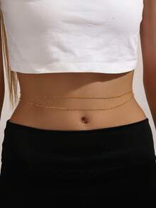 1 件时尚简约欧美风格链式腰带，适合派对、度假、节日穿着 - 彩色 - 查看 4