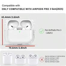 For AirPods Pro 3 Case,Shockproof Clear TPU Protective Cover With Cleaning Pen & Lanyard For AirPods Pro 3rd Generation Charging Case 2025, Transparent - With Lanyard - View 3