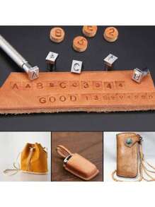 Leather Stamping Kit Stamp Punch Set Alphabet Letter Number Stampers Tools DIY Leather Craft Carving Saddle Making Tools, Stamp Tools For Edge Punch Carving For LeatherCrafts