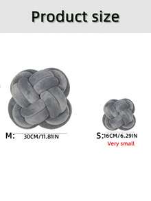 1pc Handmade Woven Throw Pillow, Chinese Knot Decorative Cushion, Soft & Comfortable, Suitable For Living Room Sofa, Bedroom Bedside, Decor Pillow, Two Sizes Available, Small Size Is Very Compact, Please Check Size Carefully, Light Gray - Light Grey - View 2