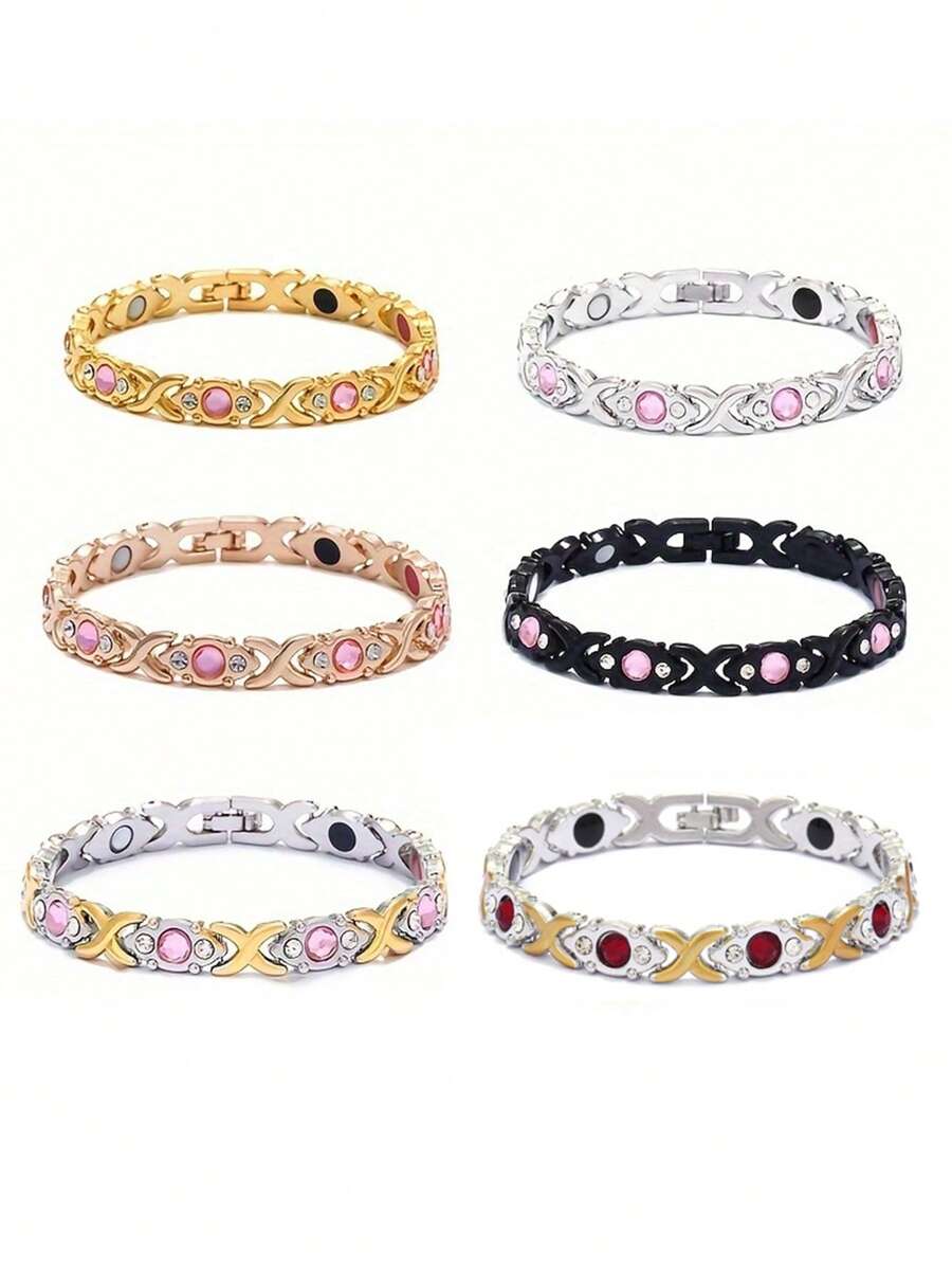 1 Stück kreatives DIY abnehmbares Armband mit Kreuz und eingearbeiteten Diamanten, geeignet als Weihnachtsgeschenk für Freunde/Klassenkameraden/Freundinnen/Familie mit verstellbarem Armband