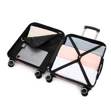 Cabin Suitcase 55x40x20cm ABS+Polycarbonate - 10kg (40L) | Semi-Rigid Small Trolley Hand Luggage 4 Wheels 360° Swivel Numeric Lock - Yellow/Navy/Mint/Black/Pink/Rose Gold/Turquoise/Green - 銹玫瑰色 | S | 55x40x20 - 查看 7
