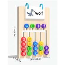 Wooden Color & English Word Matching Toy, Double-Sided 5-Color Path & Word Sorting Puzzle With Colorful Blocks Enhances Color/ Word Recognition, Logical Thinking & Fine Motor Skills For Family Gatherings/Travel/Christmas/Birthday Gift Interactive Toy