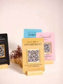 1 st anpassad QR-kodslogotyp för sociala medier, personlig skyltning för sociala medier, QR-kodslogotyp, skönhetslogotyp, företagslogotyp, betalningslogotyp, salongslogotyp, akrylmaterial, träbas, företagsskyltning, salongsskyltning, meny, prislista, modern, minimalistisk, unik, elegant, lämplig för olika affärstillfällen, kan även användas som en personlig present - Multifärgad - Visa 8