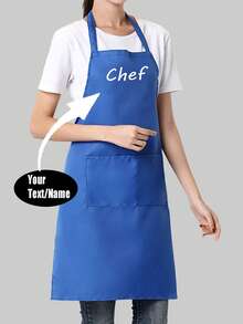 1pc Customized Kitchen Cooking Apron, Modern Polyester Oil-Proof Apron, Black Kitchen Apron, Polyester Apron, Suitable For Garden, Kitchen And Housework, Perfect For Home, Restaurant And Kitchen Cooking, Washable, Customized, Unique, Personalized, Ideal Gift For Boyfriend, Girlfriend, Family And Friends, Suitable For Use In Sofa, Bed, Car, Tea Room, Bedroom, Living Room, Bathroom, Dining Room And Other Places. - Multicolor - View 14