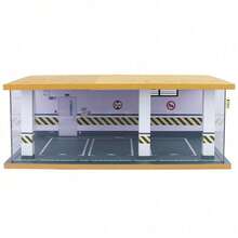1/24 Scale Car Garage Model Diorama Display Box With LED Light And Dustproof Design For Miniature Cars - Green - View 5