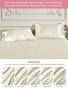 2pcs Premium Silky Satin Envelope Pillowcase, Soft Breatheable Wrink-Free Better For Hair Skin Sleep, Pillow Covers Without Filling, Tender White, Oeko-Tex Certified - Tender White - View 9