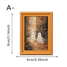 1/6pcs Oil Painting Style Magnetic Decorative Art Refrigerator Magnet, Ghost Creative Magnetic Stickers, Retro Fashion Magnetic Refrigerator Magnet Set, Easy To Organize On The Refrigerator, For Kitchen Organization And Display