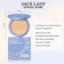 Sace Lady Base De Maquillaje Polvo Compacto Fijador Matte Corrector De Larga Duración A Prueba De Sudor A Prueba Agua Control De Aceite 3 Colores Con Almohadilla De Esponja - 01 - Ver 11