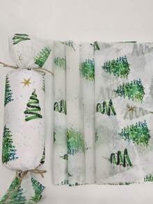 10/20pcs Colored Light Christmas Tree Pattern Thin Paper, 19.69 Inches X 13.78 Inches Gift Wrapping Paper, Suitable For Wedding, Christmas Gifts, Birthday Gift Packaging, Bouquet Filling, Party Gifts