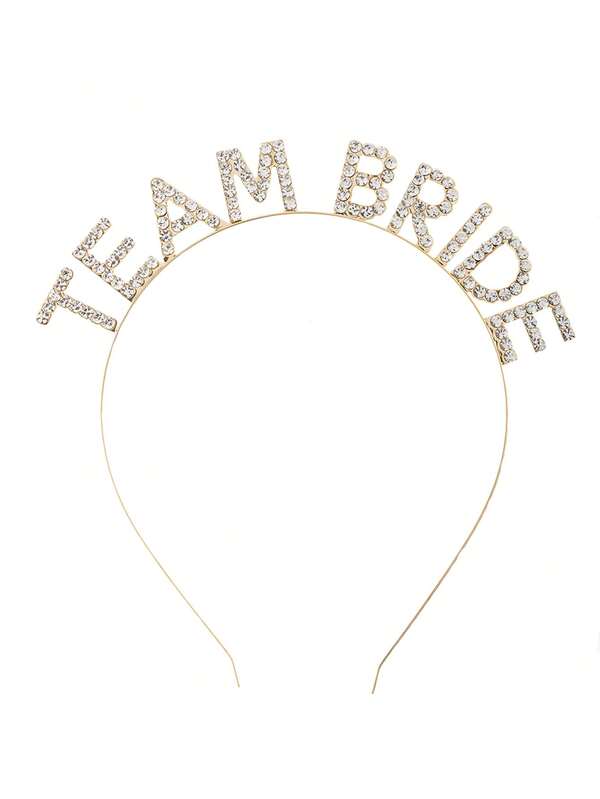 1pc Elegant Bridal Crystal Headband With English Letter Decor, Bridesmaid Wedding Hair Accessory, Hair Band, Hair Hoop