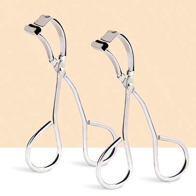 2支装迷你睫毛夹，分段式无框卷翘辅助器，小巧银色睫毛夹，贴合眼型，自然卷翘，迷你弧形设计，持久卷翘不伤睫毛，轻巧便携化妆工具，适合卷翘外眼角/下睫毛及日常补妆，价格实惠，圣诞礼物，化妆品，化妆工具，平价好物，礼物，女士礼物，圣诞礼物