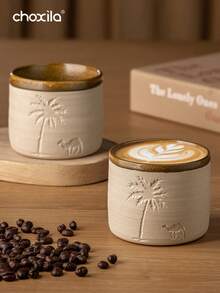 choxila 1 كوب قهوة على الطراز الشرق أوسطي، مزين بأنماط الجمل وأشجار النخيل، مناسب لتقديم القهوة الإسبريسو، هدية ذات موضوع صحراوي، مثالي لهدايا اليوم الوطني السعودي، مناسب أيضًا لتجمعات العائلة وشرب الشاي بعد الظهر والاستخدام المكتبي. السعات المتاحة: 120مل/250مل/310مل - بني - مشاهدة 6