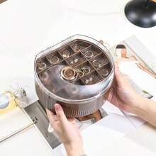 1pc Luxury Jewelry Box, Convenient Dual-Layer Earring, Necklace, Jewelry Storage Case, Portable Compact Jewelry Organizer With Multiple Dual-Layer Compartments For Rings Bracelets Studs Pendants And Chains, Travel-Friendly Protective Storage For Home Vanity And Suitcase, Lightweight Gift-Ready Packable Travel Accessory, Elegant Minimalist Design For Everyday Use, Party Evening And Holiday Gifting Ideas Including Christmas Thanksgiving New Year Stocking Stuffer And Bridesmaid Present - Multicolor - View 8