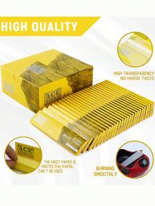 1600pcs/50books - 1 1/4 Cigarette Rolling Papers - Unbleached Yellow Natural Gum Arabic Cigarette Rolling Papers - 44*108 MM Yellow Rolling Papers - Classic Ultra-Thin Cigarette Papers, Smooth Burning. - Multicolor - View 5