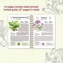 1 Witch's Herbal Notebook - Old Spiral Bound Plant Diary With Witch's Pot, Herbalist's Recipe, Plant Illustrations - Suitable For Witches - Suitable For Beginners And Experts, Witch Crafts, Witch Supplies, Mysterious Design, Suitable For Halloween - 綠色 - 查看 6