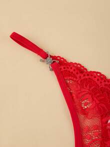 7pcs Women's Lace Floral Sexy Lingerie G-String Set, Rave - Multicolor - View 7