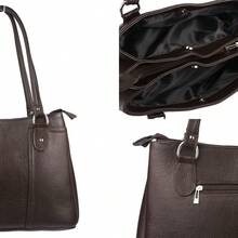 ¡RecomendadoLulumm Bolsa de Piel Auténtica 100% para Mujer, Hecha en México, Tote Bag de Cuero con Múltiples Compartimentos, Bolso de hombro Piel Elegante, Regalo Perfecto LL01¡Top de Temporada - CAFETERÍA - Ver 4