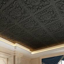 Art3d 12 Pack Drop Ceiling Tiles, 24 X 24 Inch High Grade PVC 3D Wall Panels Vintage Flower Pattern For Interior Wall Decor, Fire Rated, Waterproof - 黑色 - 查看 5