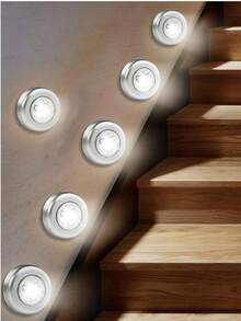 6/3/1pcs Round LED Touch Sensor Night Light - Dimmable, Wireless Stick-On Wall Lamp, Nursery Night Light, Holiday Decor Light, For Home Decor, Wall Decor, Kitchen Decor, Game Room Decor