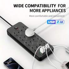 The New Multi-Functional Power Board/Power Socket/Strip Plug For 2025 Comes With 8 Sockets, Matched With (3 USB-A) (3 TYPE-C), 2m/6ft Extendable Power Extension Cable, Overload Protection, And 2 Color Sockets To Choose From, Suitable For Home And Office Use. - UK Plug(220-240V) - View 4