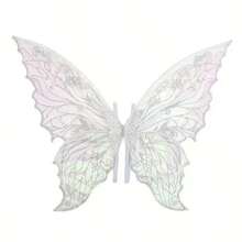 1 pieza Alas de hada de organza con brillo, nuevas alas de mariposa impresas, alas de hada para festival, accesorio de disfraz de carnaval, alas de mariposa brillantes para disfraz de boda, alas de ángel para mujer, accesorio de disfraz de carnaval, alas de mariposa brillantes, alas de hada, regalo de cumpleaños, Halloween