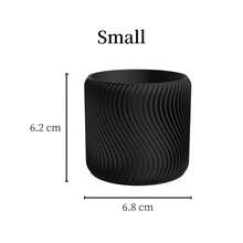 ORIZZONTE Modern Decorative Vase With Spiral Wave Texture – Creative Design For Plants, Cactus, Bonsai – Home/Office Gift Idea – Available In 2 Sizes – 100% Made In Italy, Shipping From Italy - Màu vàng - Xem 6