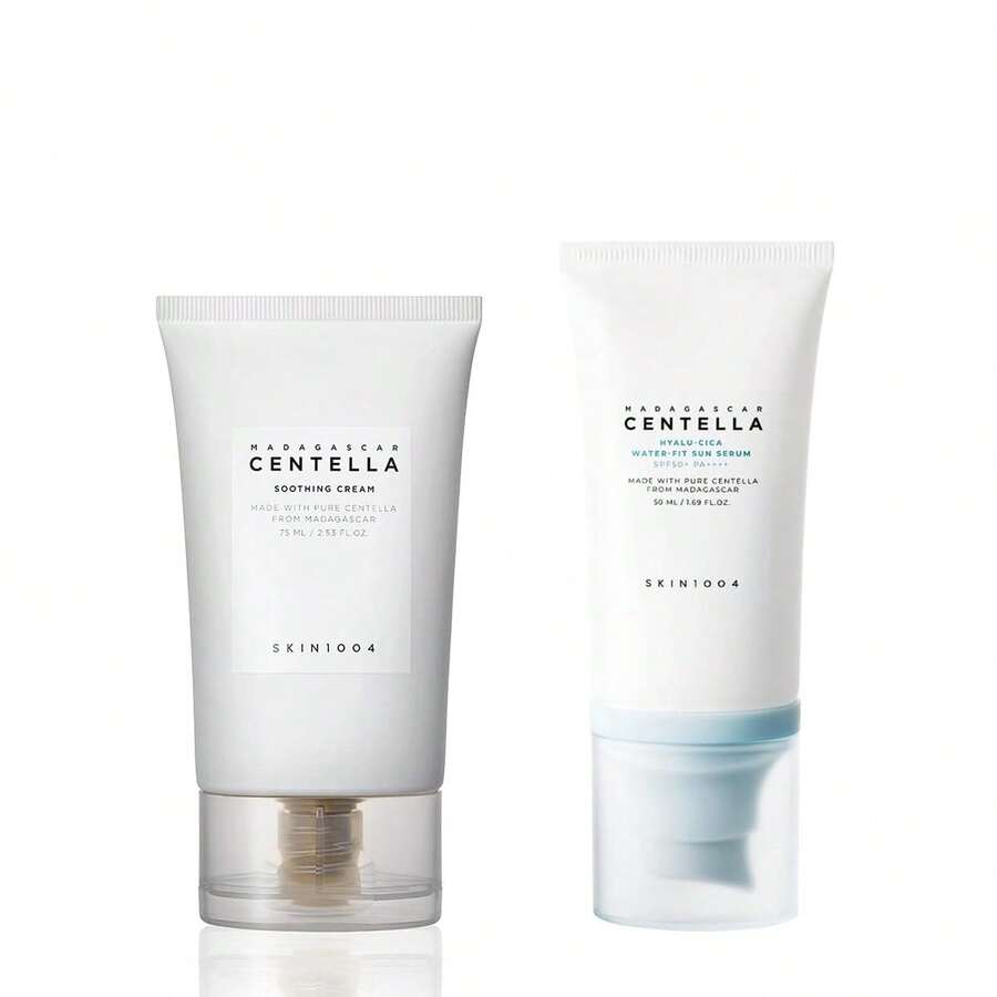 Madagascar Centella Soothing Cream + Hyalu CICA Water-Fit Sun Serum, Strengthens Skin Barrier And Smooths Skin - 彩色 - 查看 1